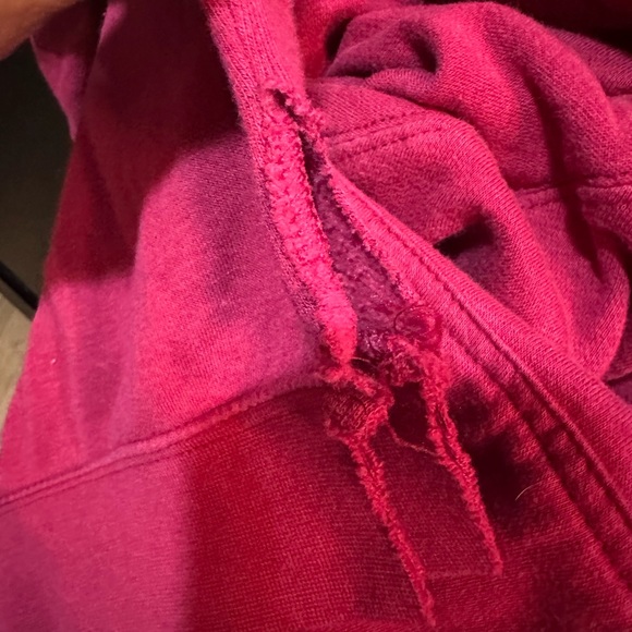 Nike L 5/$15 XL 1X 2x too Hoodie cowl Red Kangaroo Pocket Sweatshirt DISTRESSED - Picture 7 of 10